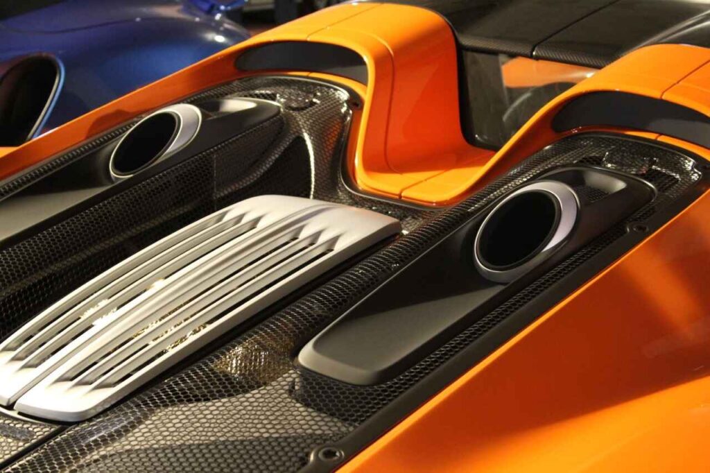 2016 Peak to Peak Rallye orange sports car closeup