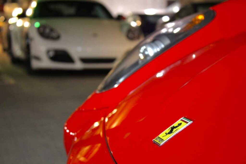 2016 Peak to Peak Rallye red Ferrari closeup