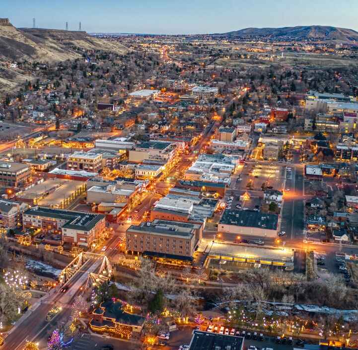 Overhead shot of Glenwood Springs, Colorado